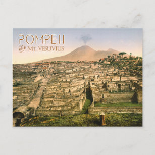 Carte Postale Le Vésuve et les ruines de Pompéi en Italie