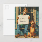 Carte Postale Le vieil homme et son chien (Devant / Derrière)