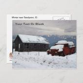 Carte Postale Le vieux camion rouge (Devant / Derrière)