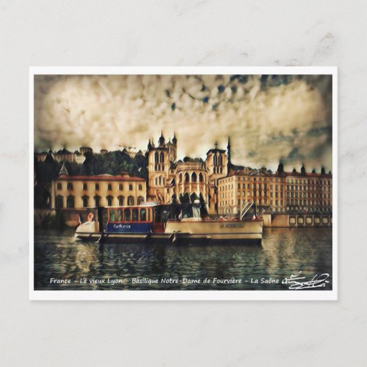 Carte Postale  Le vieux Lyon - La Saône (Devant)