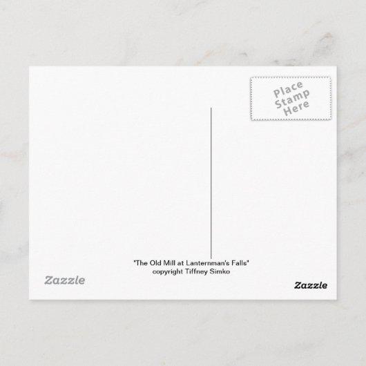 Carte Postale Le Vieux Moulin à Lanterman's Falls (Dos)