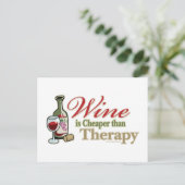 Carte Postale Le Vin Est Moins Cher Que Le Traitement (Debout devant)