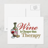 Carte Postale Le Vin Est Moins Cher Que Le Traitement (Devant / Derrière)