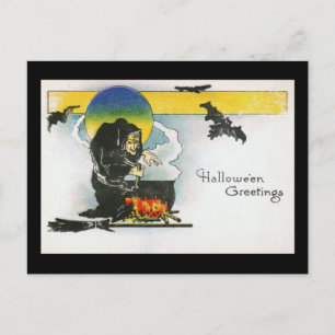 Carte Postale Le Vintage d'Halloween de la sorcière