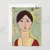 Carte Postale Le visage de la fille après Matisse (Devant / Derrière)
