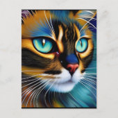 Carte Postale Le visage d'un mignon Lynx pointe Siamese (Devant)