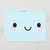 Carte Postale Le visage heureux de Kawaii (Devant / Derrière)