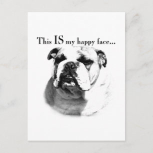 Carte Postale Le visage joyeux de Bulldog