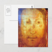 CARTE POSTALE LE VOILE DE VERONICA LE VISAGE SACRÉ DE JÉSUS. (Devant / Derrière)