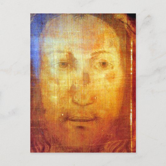 CARTE POSTALE LE VOILE DE VERONICA LE VISAGE SACRÉ DE JÉSUS. (Devant)