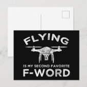 Carte Postale Le Vol Est Mon Deuxième Mot F Préféré (Devant / Derrière)