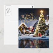 Carte Postale Le vol magique des rennes du Père Noël (Devant / Derrière)