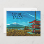 Carte Postale Le volcan Fuji Pagode japonaise (Devant / Derrière)