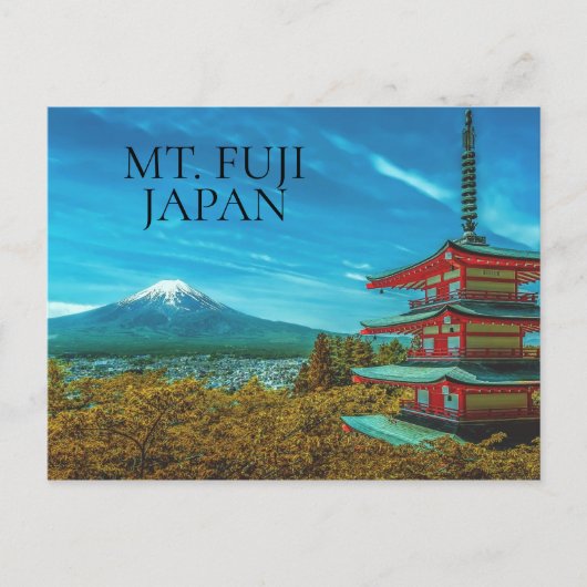 Carte Postale Le volcan Fuji Pagode japonaise (Devant)