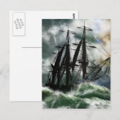 Carte Postale Le Voyage - Columbus Naviguant Sur L'Océan (Devant / Derrière)