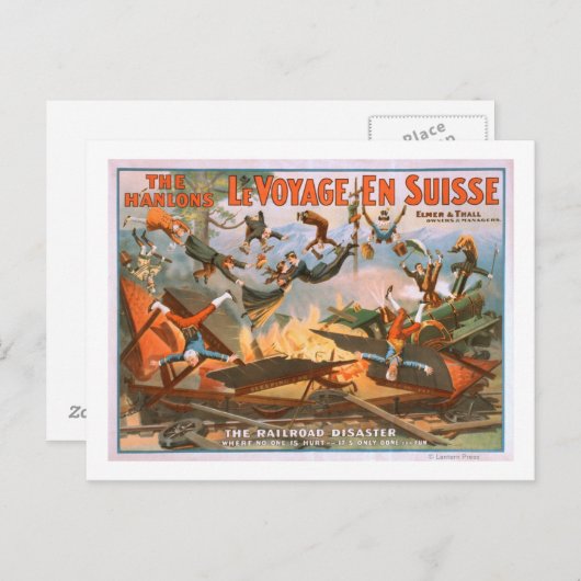 Carte Postale Le voyage en Suisse - Catastrophe ferroviaire (Devant / Derrière)