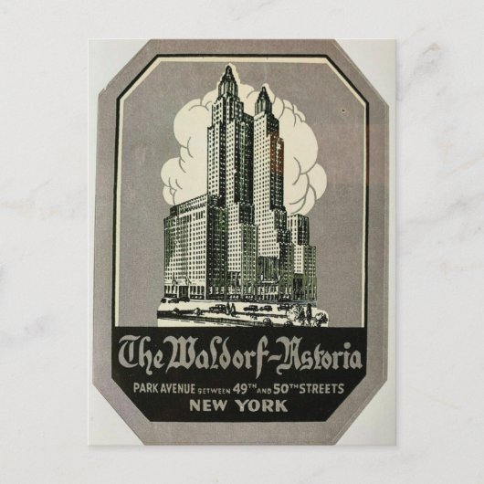 Carte Postale le Waldorf Astoria Park Ave. New York (Devant)