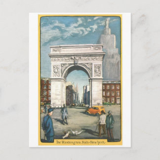 Carte Postale Le Washington Arch. New York. Peinture vintage.