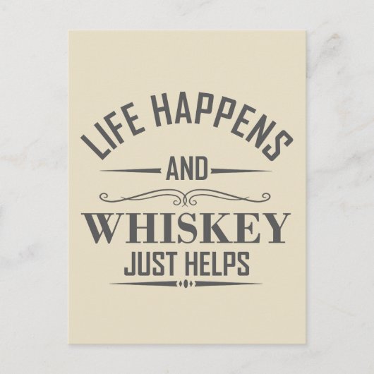 Carte Postale Le whisky aide à boire avec humour, dit les dicton (Devant)