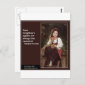 Carte Postale Le Yiddish En Ce Qui Concerne Les Pommes Et Le Gra (Devant / Derrière)