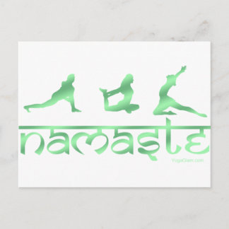 Carte Postale Le yoga de Namaste pose le vert