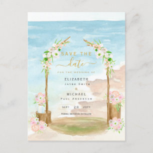 Carte Postale LeahG Beach Coastal Destination Enregistrer Date I