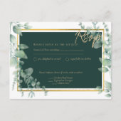 Carte Postale LeahG Eucalyptus Verdure Or MARIAGE CODE QR (Devant)