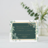 Carte Postale LeahG Eucalyptus Verdure Or MARIAGE CODE QR (Debout devant)