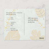 Carte Postale LeahG Mariage Budget Gold Grey Feuilles automnales (Dos)