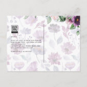 Carte Postale LeahG Plum Purple Berry Mariage Floral Automne Hiv (Dos)