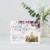 Carte Postale LeahG Plum Purple Berry Mariage Floral Automne Hiv (Debout devant)