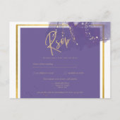 Carte Postale LeahG PURPLE OR Mariage Lavender INK RSVP (Devant)