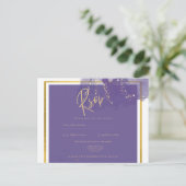 Carte Postale LeahG PURPLE OR Mariage Lavender INK RSVP (Debout devant)