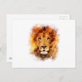 Carte Postale Leão Aquarela (Devant / Derrière)