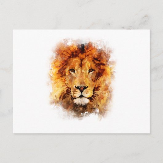 Carte Postale Leão Aquarela (Devant)