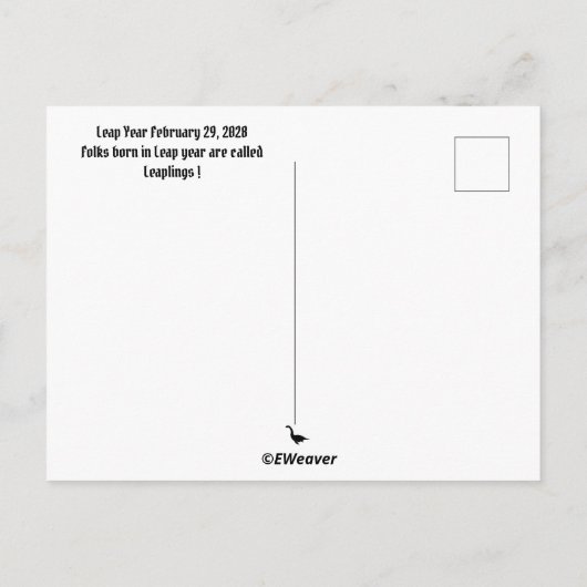 Carte Postale Leap Year Postcard Postcrossing card (Dos)