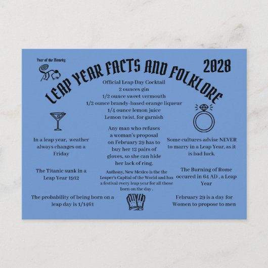 Carte Postale Leap Year Postcard Postcrossing card (Devant)