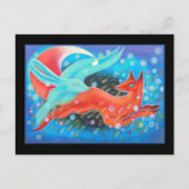 Carte Postale Leaping Animals, a Fox and a Hare. (Devant)