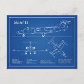 Carte Postale Learjet 23 - Plan de dessin du plan directeur de l (Devant)