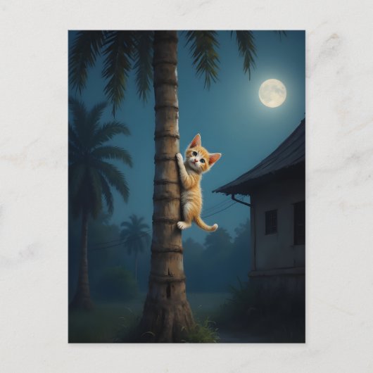 Carte Postale Learning to Climb – Cute Cat Moment (Devant)
