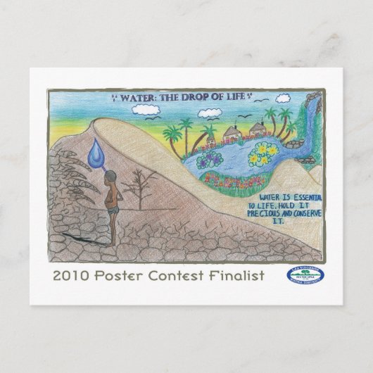 Carte Postale L'eau : La goutte de vie (Devant)
