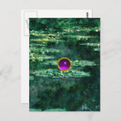 Carte Postale L'EAU MENSONNE EN JEU VERT, Violet (Devant / Derrière)