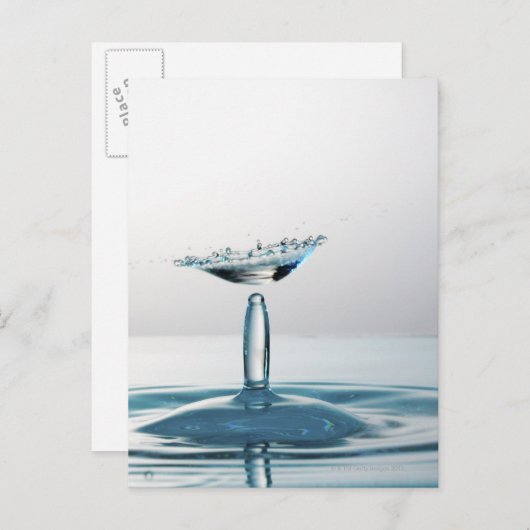 Carte Postale L'eau tombe en collision pour former un parapluie (Devant / Derrière)