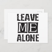 Carte Postale Leave Me Alone (Devant / Derrière)