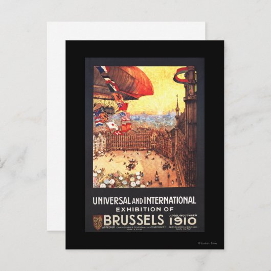 Carte Postale Lebaudy Airship avec World Flags à Expo (Devant / Derrière)