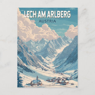 Carte Postale Lech am Arlberg Autriche Illustration Travel Art