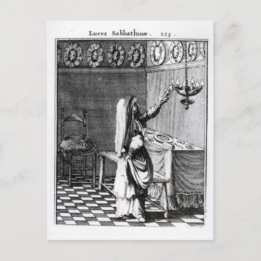 Carte Postale L'éclairage des bougies de sabbat (Devant)