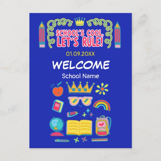 Carte Postale « L'école c'est cool, on va dominer » citations de (Devant)