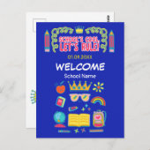 Carte Postale « L'école c'est cool, régnons en maîtres » citatio (Devant / Derrière)