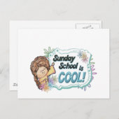 Carte Postale L'école du dimanche est COOL ! (Devant / Derrière)